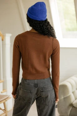 Mocha Knit Cardigan - Relaxed Fit Open Front Sweater -ROOLEE FASHION SHOP 7W4A1008 8da6732e ec93 4e47 939b 56df938f99b2