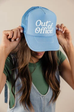 Out of Office Foam Trucker Hat - Breathable Mesh Snapback Cap -ROOLEE FASHION SHOP 7W4A1060