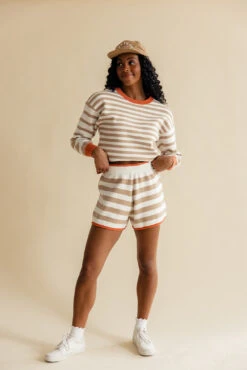 Striped Two-Piece Lounge Set with Contrast Hem 31 Striped Two-Piece Lounge Set with Contrast Hem -ROOLEE FASHION SHOP 7W4A1156