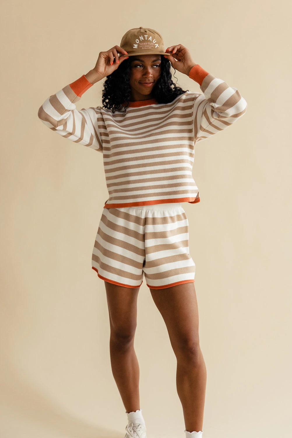 Striped Two-Piece Lounge Set with Contrast Hem 14 Striped Two-Piece Lounge Set with Contrast Hem - Image 12