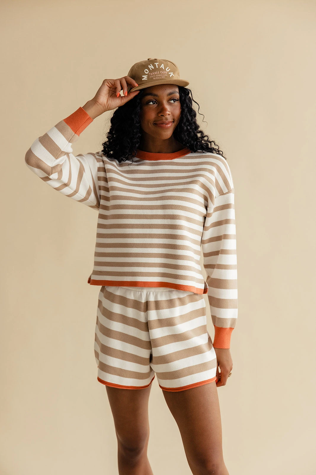 Striped Two-Piece Lounge Set with Contrast Hem 17 Striped Two-Piece Lounge Set with Contrast Hem - Image 15