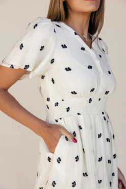 Gemma Embroidered Dress - Elegant Flutter Sleeve Nursing Friendly Dress -ROOLEE FASHION SHOP 7W4A1220 a6fb54c7 1652 483a 808a b51377918b9a