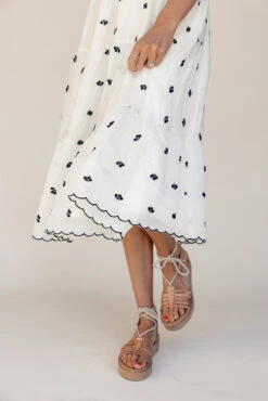 Gemma Embroidered Dress - Elegant Flutter Sleeve Nursing Friendly Dress -ROOLEE FASHION SHOP 7W4A1232