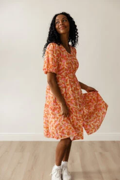 Red Floral Button Down Dress with Pockets -ROOLEE FASHION SHOP 7W4A1270 8e5ca507 b351 4f30 b35a db02130f97ff