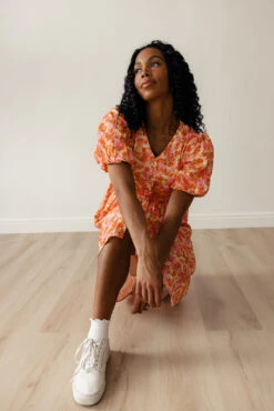 Red Floral Button Down Dress with Pockets -ROOLEE FASHION SHOP 7W4A1288