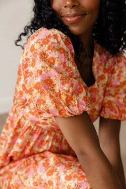 Red Floral Button Down Dress with Pockets -ROOLEE FASHION SHOP 7W4A1297 953ee6aa 05a4 4e4a 8d8b 315272cef4ff