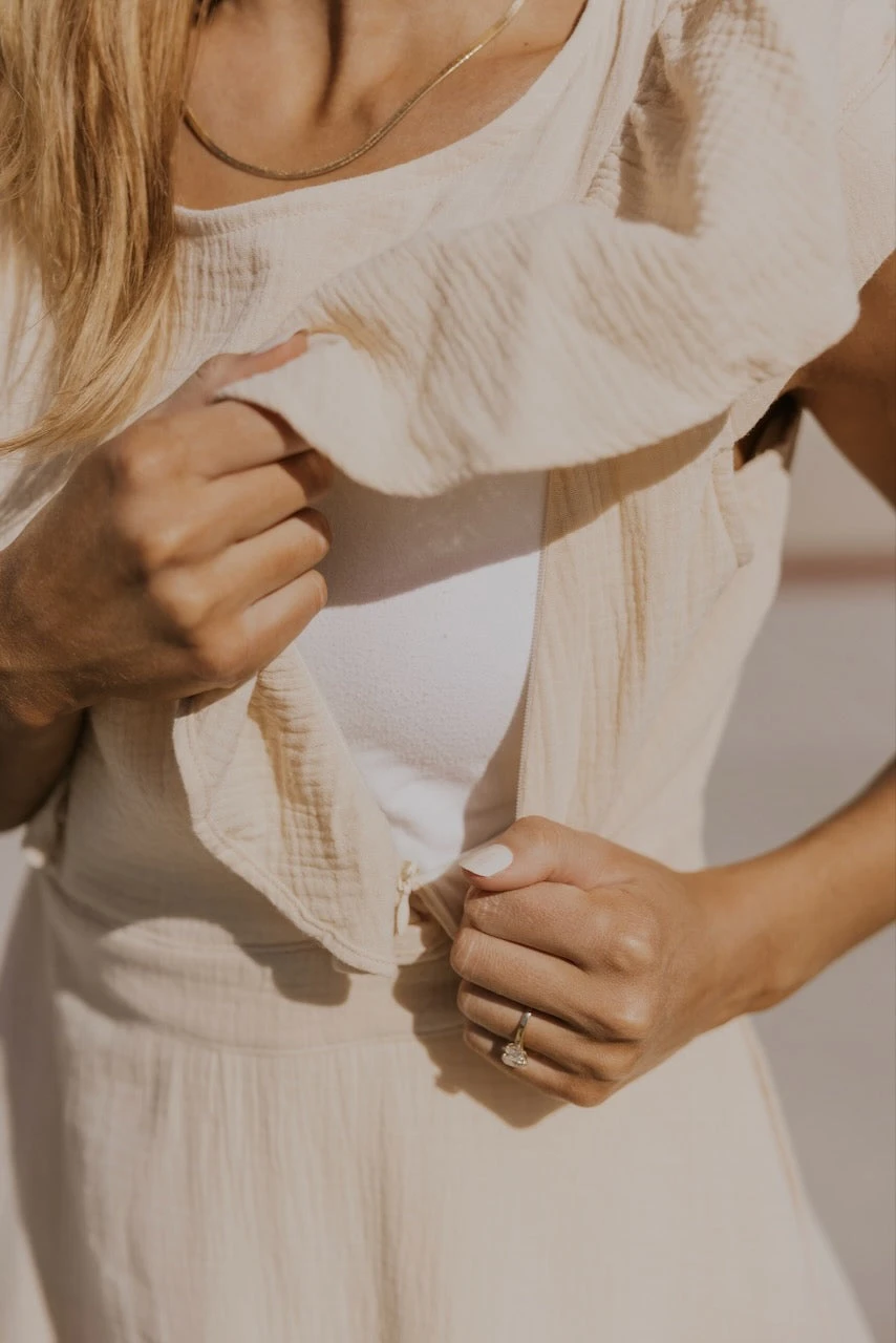 Nursing Friendly Ruffle Midi Dress with Pockets and Hidden Zippers 4 Nursing Friendly Ruffle Midi Dress with Pockets and Hidden Zippers - Image 2