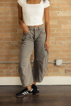 Free People Good Luck Mid Rise Barrel Jeans -ROOLEE FASHION SHOP 7W4A1422