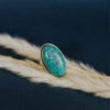 Mediterranean Turquoise Oval Ring with Adjustable Silver Band 2 Mediterranean Turquoise Oval Ring with Adjustable Silver Band -ROOLEE FASHION SHOP 7W4A1426
