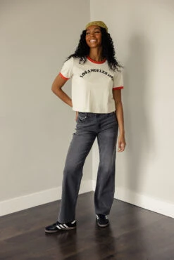 High Rise Wide Leg Jeans with Raw Hem - Sabine Denim 11 High Rise Wide Leg Jeans with Raw Hem - Sabine Denim -ROOLEE FASHION SHOP 7W4A1475