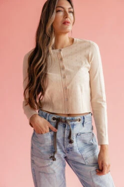 Pointelle Cropped Cardigan - Lenora Soft Knit Layering Piece 17 Pointelle Cropped Cardigan - Lenora Soft Knit Layering Piece -ROOLEE FASHION SHOP 7W4A1485