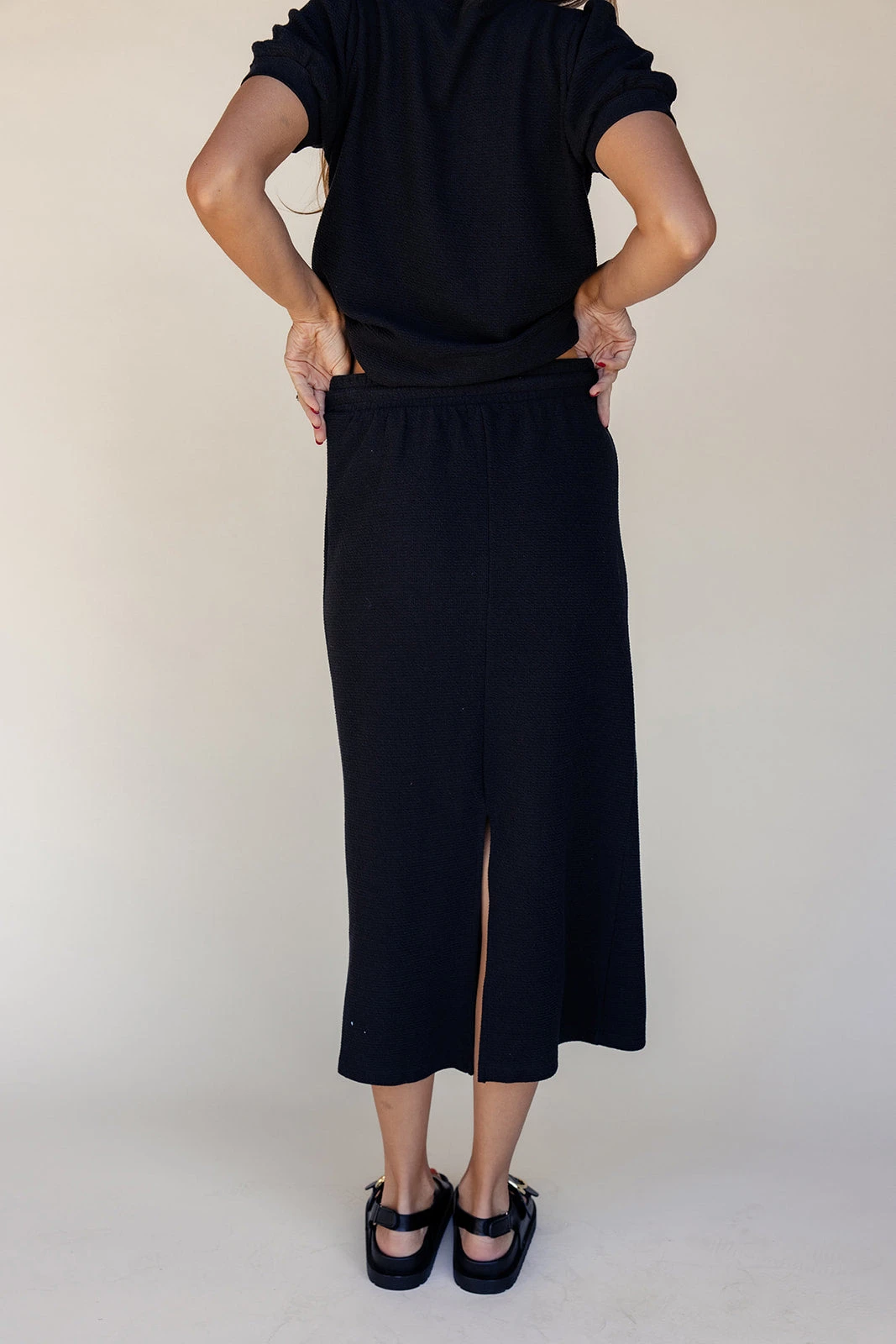 Adjustable Midi Tie Waist Skirt with Elastic Comfort 6 Adjustable Midi Tie Waist Skirt with Elastic Comfort - Image 4
