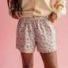 Floral Print Loungewear Boxers with Pockets and Elastic Waist -ROOLEE FASHION SHOP 7W4A1612