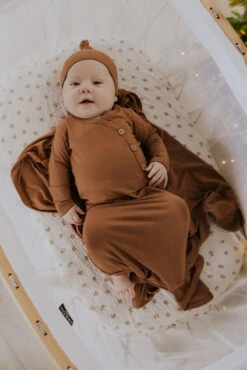 Newborn Baby Bundle: 3-Piece Knotted Gown, Swaddle & Hat Set -ROOLEE FASHION SHOP 7W4A1618 ef889b01 6311 479c 93dc fbec7a65f4c1