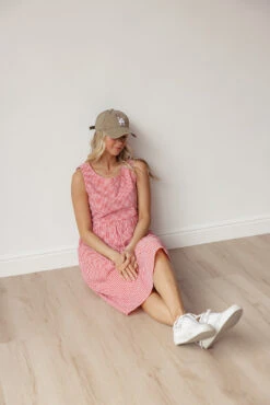 Gingham Summer Tank Dress with Pockets - Sleeveless Midi -ROOLEE FASHION SHOP 7W4A1812 c4c402b5 7a16 40c7 9b18 5b5e2dfee1f7