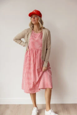 Gingham Summer Tank Dress with Pockets - Sleeveless Midi -ROOLEE FASHION SHOP 7W4A1828 6990c09e 8873 4875 94c0 bc0984e8d450