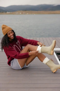 Chunky Knit Knee High Socks - Thick Winter Boot Socks