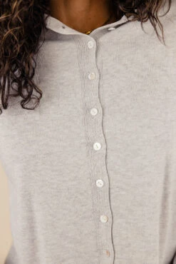 Chic Soft Button-Down Cardigan with Rolled Neckline -ROOLEE FASHION SHOP 7W4A2102