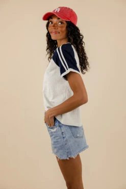 Stretchy Boxy Fit Baseball Tee - Contrast Striped Raglan Sleeve Top 16 Stretchy Boxy Fit Baseball Tee - Contrast Striped Raglan Sleeve Top -ROOLEE FASHION SHOP 7W4A2152 8d9db7df 3907 418e b226 561123fd05da