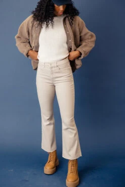 Hyrum High Rise Flare Leg Pants with Raw Hem -ROOLEE FASHION SHOP 7W4A2451 9a03e104 728b 41fb a717 13f2100288c0