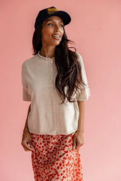 The Essential Short Sleeve Cardi 20 The Essential Short Sleeve Cardi -ROOLEE FASHION SHOP 7W4A2557