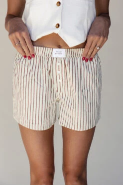 Striped Boxer Shorts for Women with Oversized Pockets -ROOLEE FASHION SHOP 7W4A2564 b3744948 edda 448d 9891 856d4c1822dc