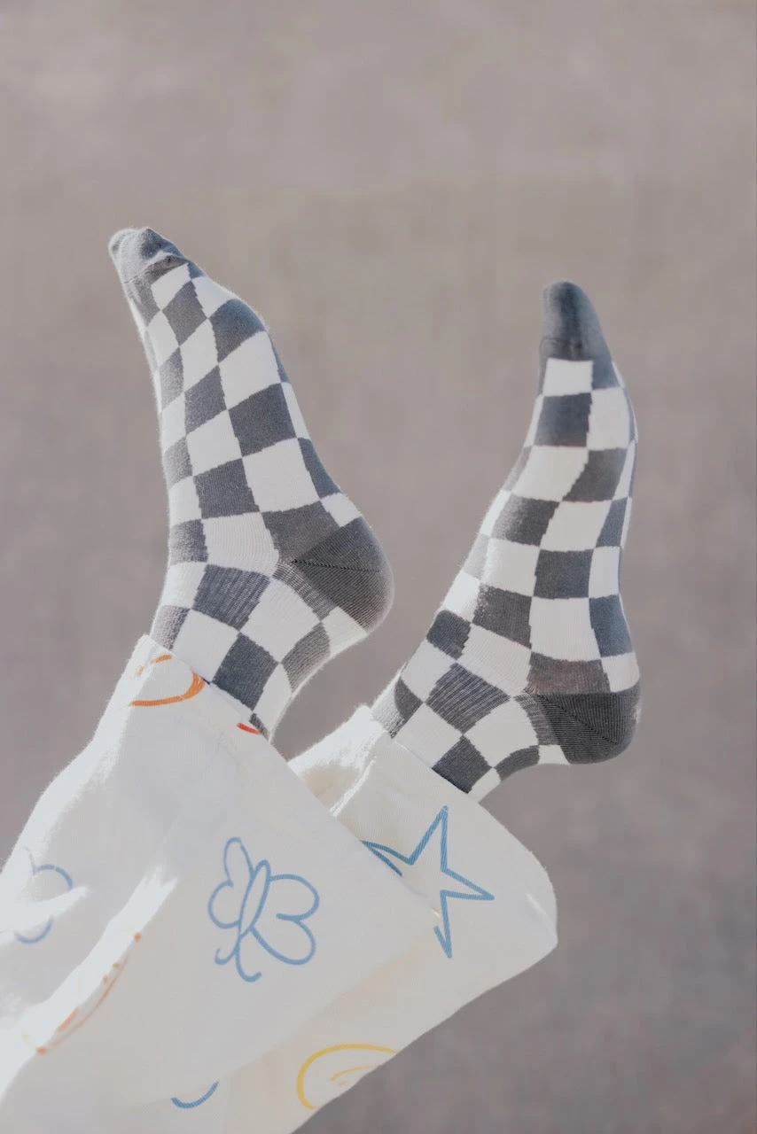 ROOLEE Aldrin Sock Pack: 3-Pack Checkered & Smiley Face Crew Socks 4 ROOLEE Aldrin Sock Pack: 3-Pack Checkered & Smiley Face Crew Socks - Image 2