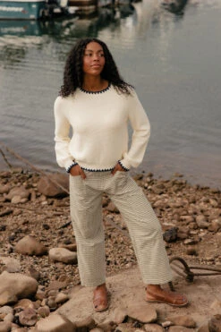 Ivory Boxy Knit Sweater with Navy Contrast Trim 12 Ivory Boxy Knit Sweater with Navy Contrast Trim -ROOLEE FASHION SHOP 7W4A2598