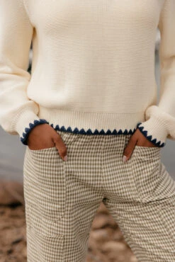 Ivory Boxy Knit Sweater with Navy Contrast Trim 11 Ivory Boxy Knit Sweater with Navy Contrast Trim -ROOLEE FASHION SHOP 7W4A2603