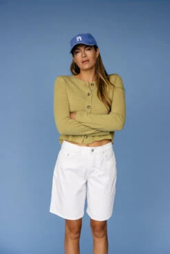 Free People Montana White Denim Bermuda Shorts -ROOLEE FASHION SHOP 7W4A2712 0ad3feee 2d80 4a39 80fb 6ebba57b1b40