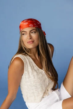 Rodeo Queen Red Silky Hair Scarf - Versatile Western Summer Accessory 11 Rodeo Queen Red Silky Hair Scarf - Versatile Western Summer Accessory -ROOLEE FASHION SHOP 7W4A2749