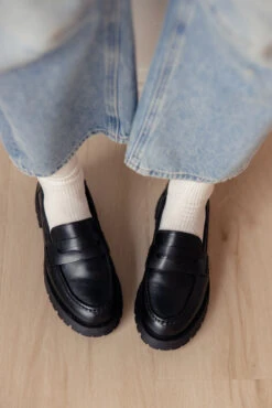 Hutch Lug Sole Loafers: Modern Preppy Platform Shoes