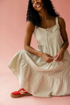 Gingham Tiered Tank Dress with Pockets - Brooke Summer Collection -ROOLEE FASHION SHOP 7W4A3276
