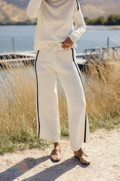 Another Avenue Wide Leg Pants - Contrast Stitching