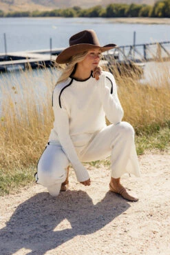 Another Avenue Wide Leg Pants - Contrast Stitching -ROOLEE FASHION SHOP 7W4A3497