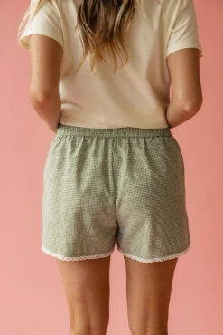 Gingham Loungewear Boxer Shorts with Pockets - Comfortable Sleep Shorts -ROOLEE FASHION SHOP 7W4A3552