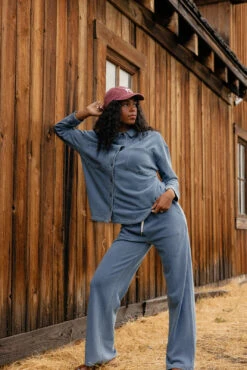 Terry Lined Wide Leg Relaxed Lounge Pants with Drawstring -ROOLEE FASHION SHOP 7W4A3771 1