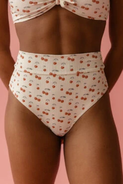 High Rise Micro-Ribbed Bikini Bottoms - Margot Cherry Print -ROOLEE FASHION SHOP 7W4A3943 7ba91b7c 6b5c 4735 8260 8cd9620735e3