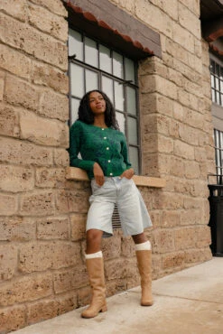 Chunky Knit Knee High Socks - Thick Winter Boot Socks -ROOLEE FASHION SHOP 7W4A4055