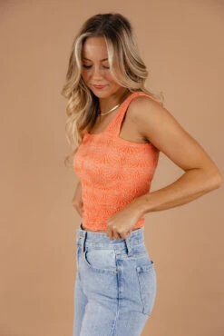 Free People Love Letter Cami - Textured Square Neck Top -ROOLEE FASHION SHOP 7W4A4195