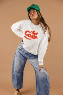 Diet Coke Fleece-Lined Sweatshirt - Cozy Lounge Graphic Pullover -ROOLEE FASHION SHOP 7W4A4400