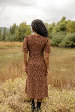 Pressed Petals Floral Embossed Dress -ROOLEE FASHION SHOP 7W4A4512