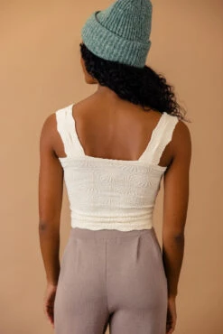 Free People Love Letter Cami - Textured Square Neck Top -ROOLEE FASHION SHOP 7W4A4534