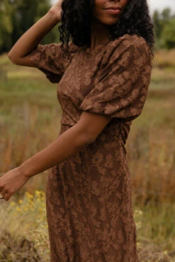 Pressed Petals Floral Embossed Dress -ROOLEE FASHION SHOP 7W4A4556