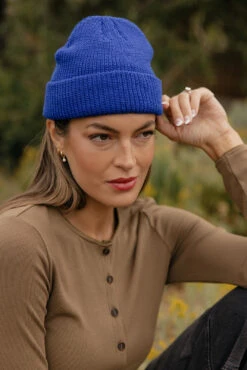 Harbor Mist Fisherman Beanie - Royal Blue Snug Fit Winter Hat -ROOLEE FASHION SHOP 7W4A4630 cf87fad5 88fd 42b6 a6aa 68b3c00a8382