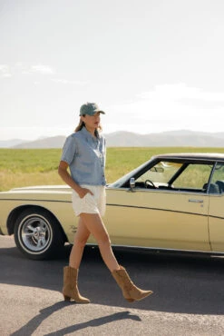 Short Sleeve Denim Button Down Blouse: Relaxed Western Style 14 Short Sleeve Denim Button Down Blouse: Relaxed Western Style -ROOLEE FASHION SHOP 7W4A4661 e7c423a5 c013 403d b510 93f087a4c48a