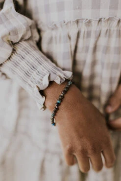 Semi-Precious Gemstone & Silver Paperclip Stacking Bracelet -ROOLEE FASHION SHOP 7W4A4727