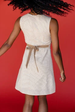 Summer Gingham Tank Dress - Flattering Sleeveless Tie Detail Dress -ROOLEE FASHION SHOP 7W4A4793 4c647b54 50a0 4e4c baa1 195f02c2065d