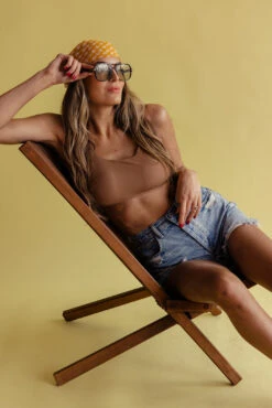 Ribbed Supportive Bikini Top - Adjustable Strap Swimwear -ROOLEE FASHION SHOP 7W4A4806