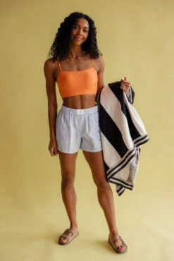 Zena Flat Rib Surf Crop Top